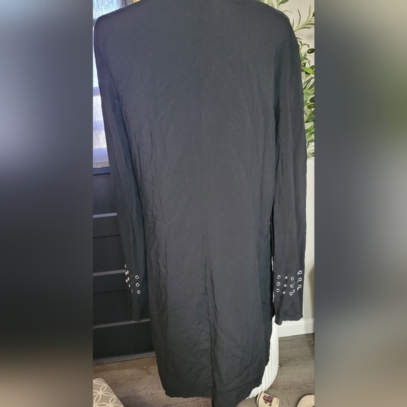 Express Grommet Embellished Black Shift Dress. Medium - Picture 4 of 5